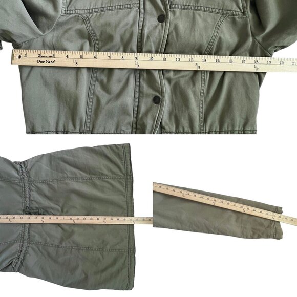 Hollister Faux Fur Hood Parka Coat Womens Sz L Olive Green Cozycore Winter - Picture 13 of 13